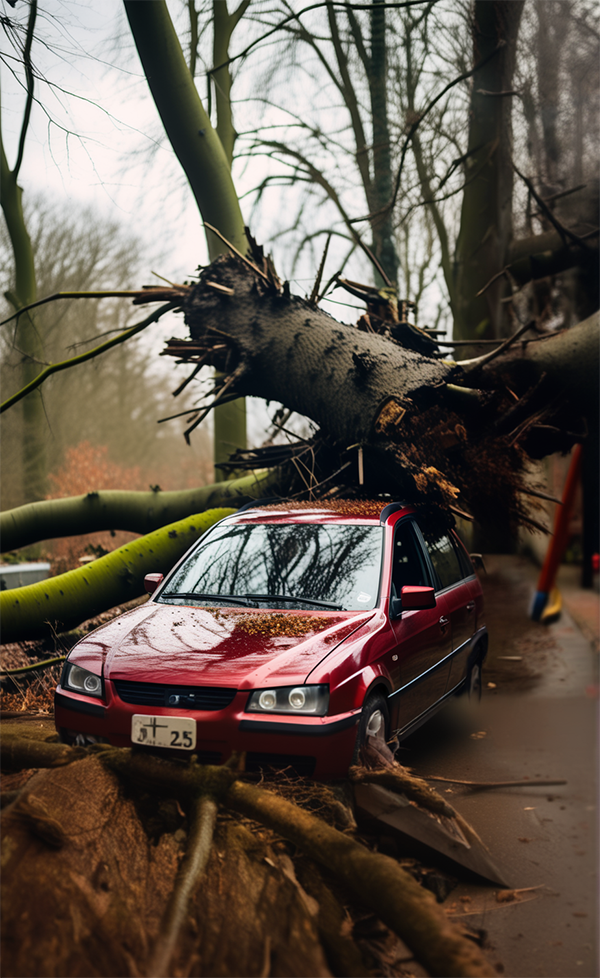Экспертиза по оценке ущерба автомобилю от падения дерева, схода снега, затопления в Тюмень